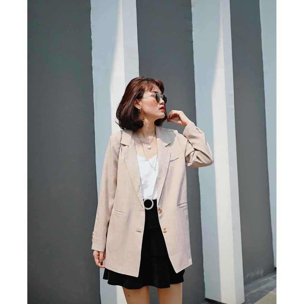 Áo khoác blazer Nữ tay dài, nút bọc đi dự tiệc, dạo phố đi chơi cà phê, quẩy bar quá sang chảnh luôn-AO003