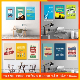 Bộ tranh dán tường trang trí văn phòng kích thước 20x30 cm x 3 tấm, kèm băng dính xốp