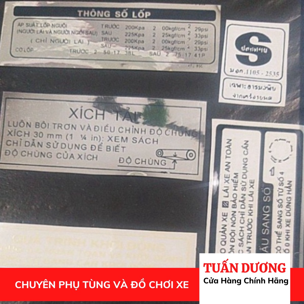 [ LOẠI ĐẸP ] Tem Thông Số Dream Việt - Tem Hàng Đẹp ĐẦY ĐỦ CHI TIẾT dùng cho cả dream thái và việt các đời