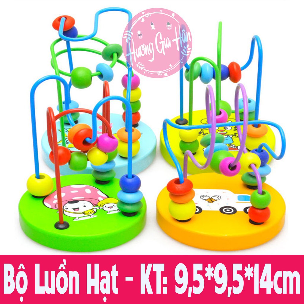 Đồ Chơi Gỗ Luồn Hạt - Giáo Cụ Montessori Giúp Bé Rèn Kiên Nhẫn, Tinh Mắt &amp; Khéo Léo