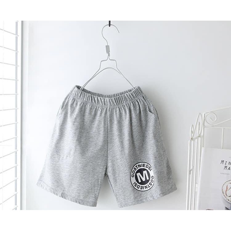 * Mã H333: Quần đùi in logo chữ M bé trai BC 8909 - Các màu như hình - Size: 9 đến 14 tuổi - Giá: 85