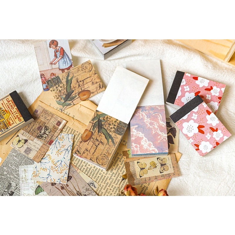 KimiTape Quyển 100 tờ giấy nền vintage trang trí Bullet Journal