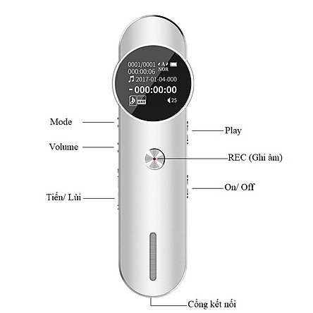 Máy Ghi Âm Chuyên Nghiệp Cao Cấp GA819 Bộ Nhớ Trong 8GB - Digital Voice Recorder