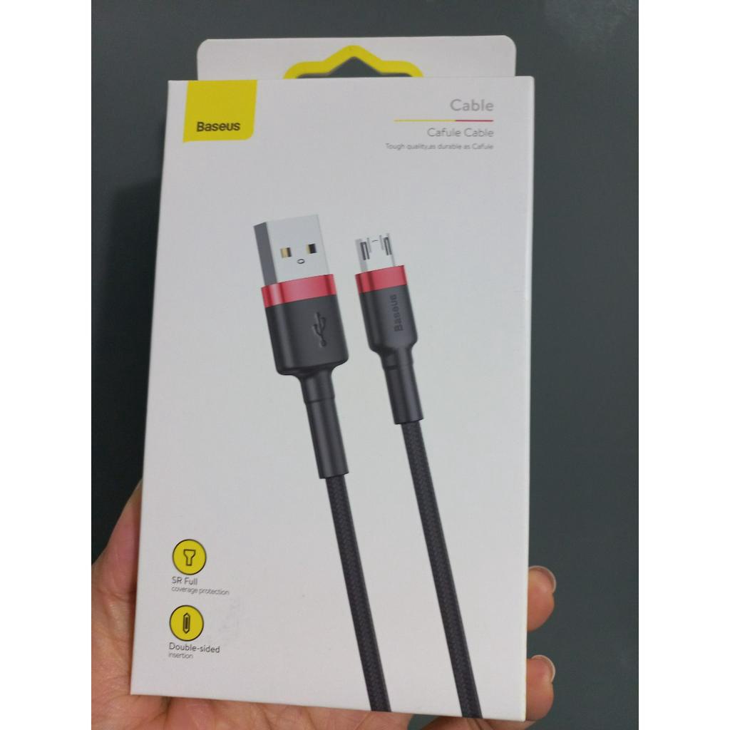 Cáp sạc và dữ liệuUsb - Micro cho điện thoại Androids dòng điện 2A Baseus Cafule 1m / 2m  _ Màu ngẫu nhiên