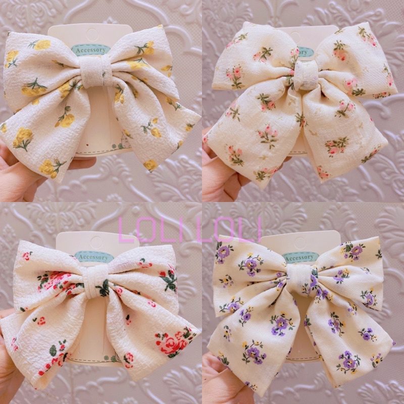 Kẹp tóc nơ hoa nhí phong cách vintage dành cho nữ