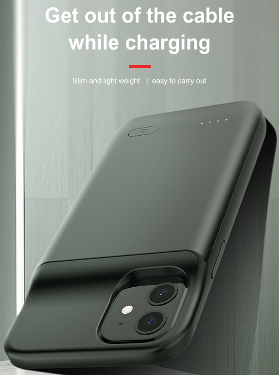 Ốp điện thoại Jomaa silicon kiêm pin sạc dự phòng 4700mah thích hợp cho iPhone 12 13 12 13Pro/ 12Max/ Pro max