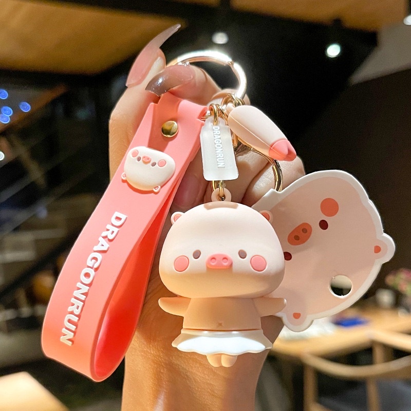 Móc Khoá Heo Đi Xe Máy A73, Móc Chìa Khoá Lợn Con Đáng Yêu