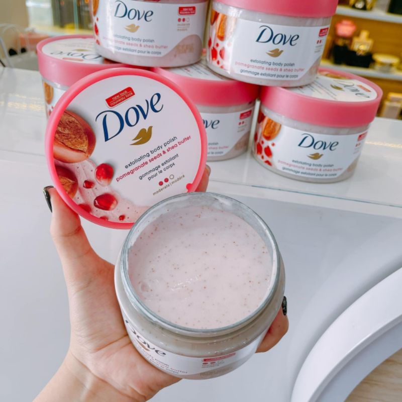 Tẩy Da Chết Toàn Thân DOVE Exfoliating Body Polish POMEGRANATE SEEEDS & SHEA BUTTER / MACADAMIA RICE MILK - Bản Mỹ