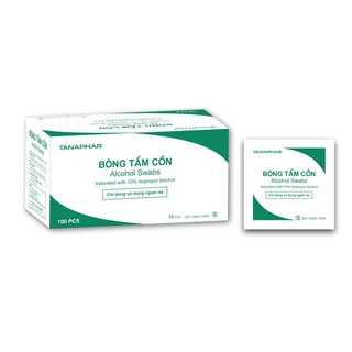 BÔNG TẨM CỒN Tanaphar Hộp 100 miếng