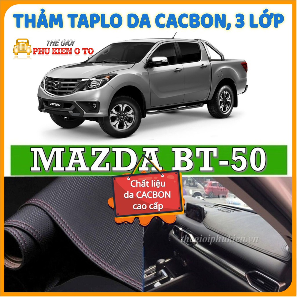 Thảm taplo Mazda BT50 2013- 2022 da Cacbon cao cấp, chống nóng ô tô hiệu quả