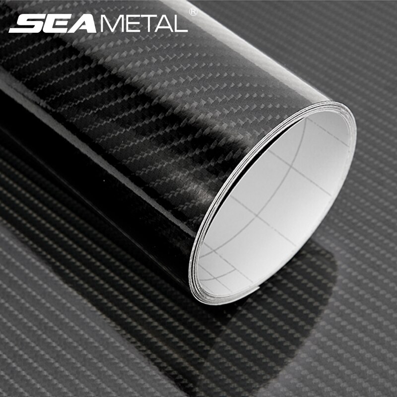 Cuộn miếng dán xe hơi SEAMETAL sợi carbon 6D nhựa vinyl chống trầy xước chống thấm nước trang trí toàn thân cao cấp