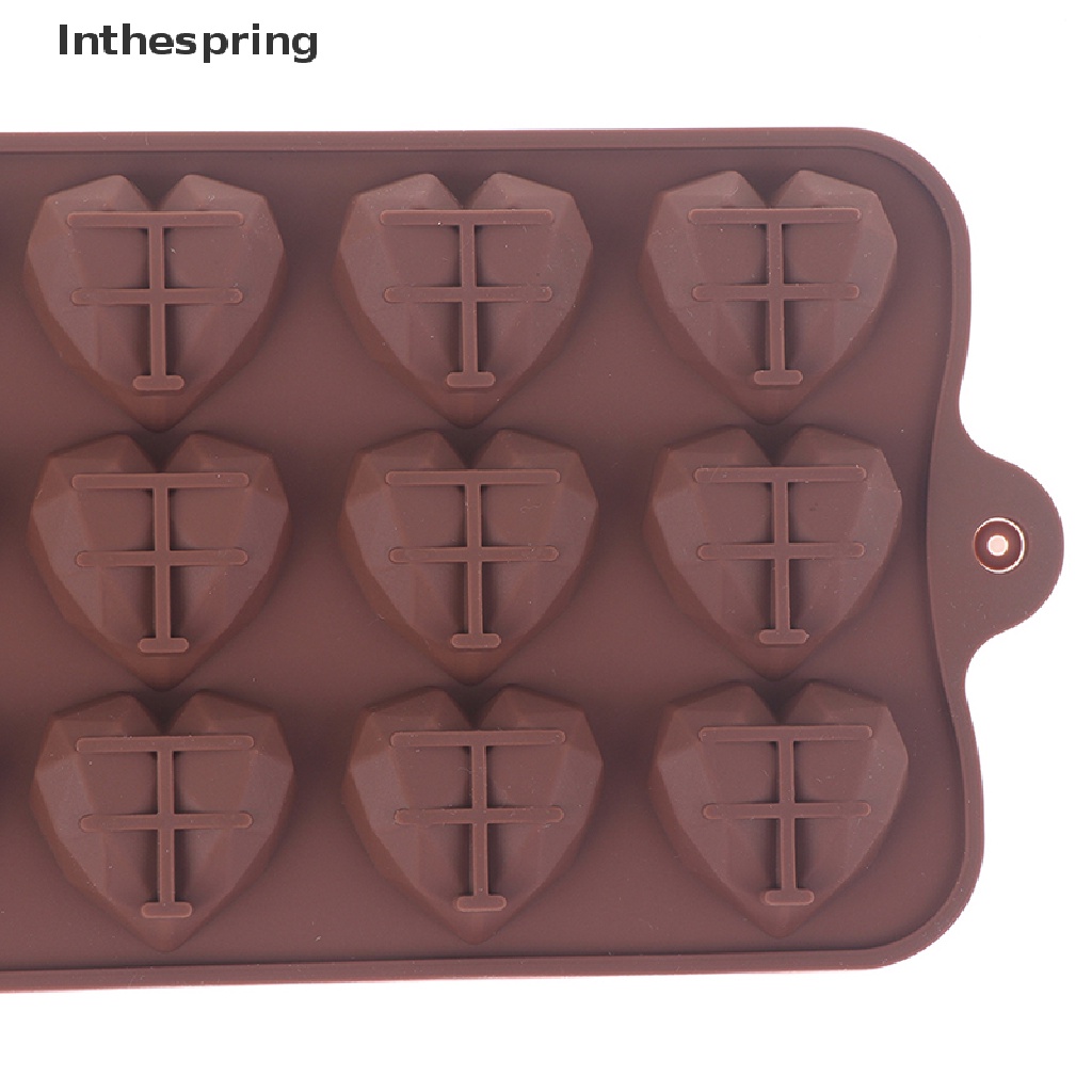 Khuôn Làm Bánh Chất Liệu Silicone Có 15 Ô Trái Tim mini