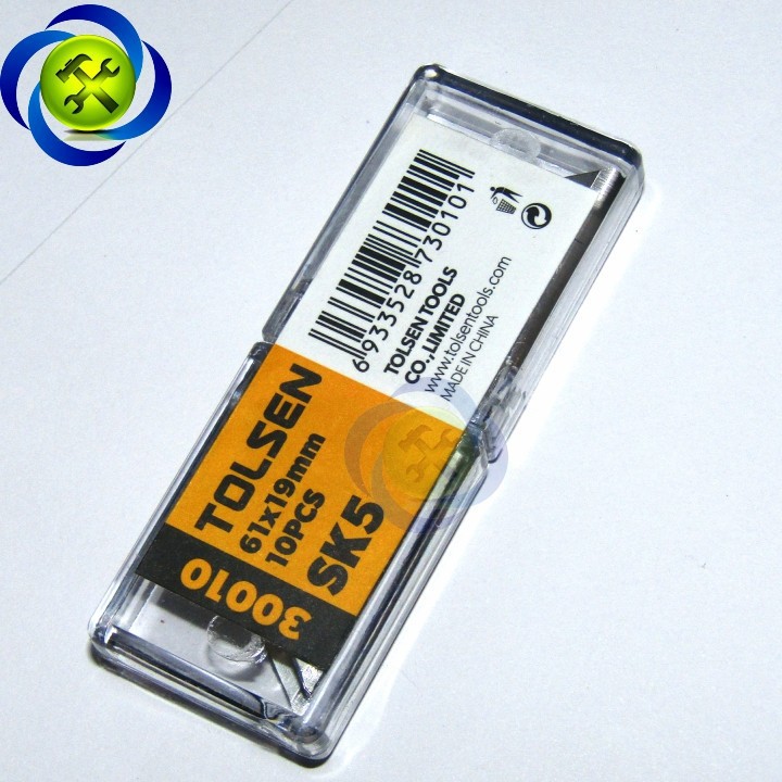 Lưỡi dao rọc giấy TOLSEN 30010 kích thước 61*19mm 10 lưỡi/hộp