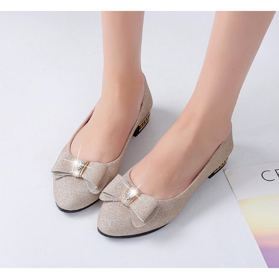 Giày búp bê đính nơ ánh nhũ chất đẹp êm chân | BigBuy360 - bigbuy360.vn