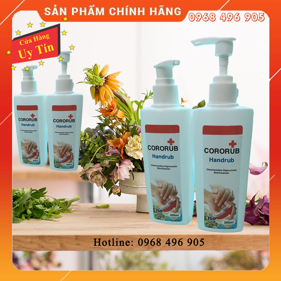 Nước rửa tay khô Cororub 200ml - Tiện lợi, diệt khuẩn nhanh