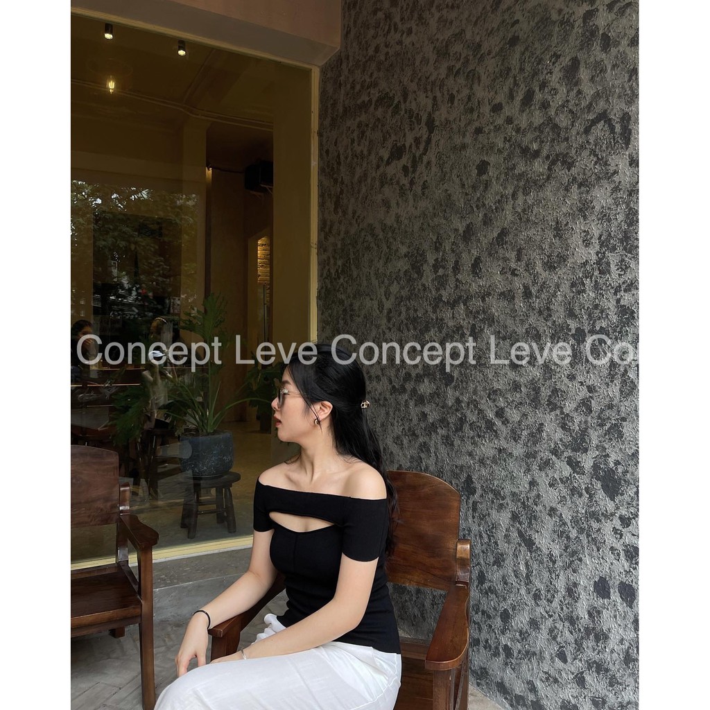 Leve Concept - Áo khoét ngực trơn cộc tay Valerie Top | BigBuy360 - bigbuy360.vn