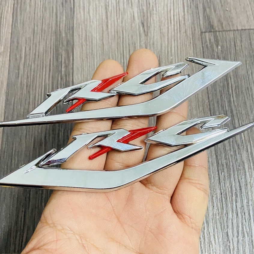 ( Racing ) Một cặp tem RC chất liệu nhựa cứng mạ chrome bóng loáng dán trang trí xe yamaha