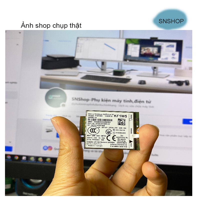 Card WWAN 4G Dell EM7455  dùng cho laptop Latitude E7270, E7280, E5570, E5580,E5270, E5280/E5288, Precision,..