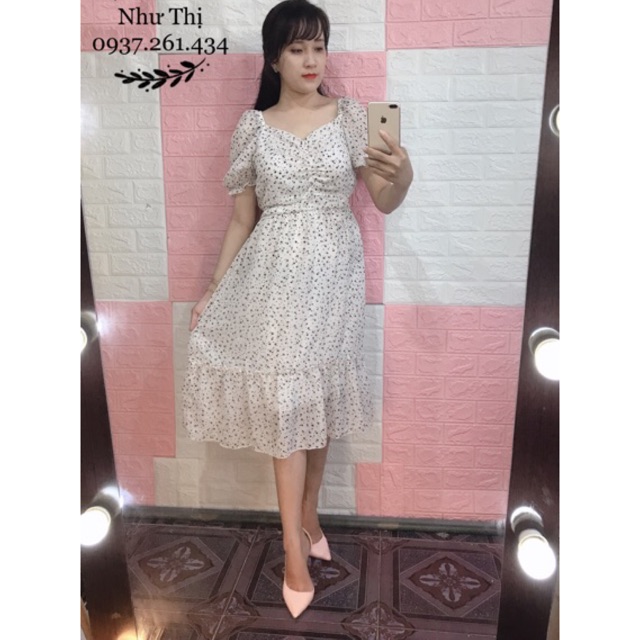 (Free chỉnh sửa váy) đầm voan hoa ngắn maxi hoa midi tay phồng váy xoè đuôi cá đi biển dạo phố cực xinh