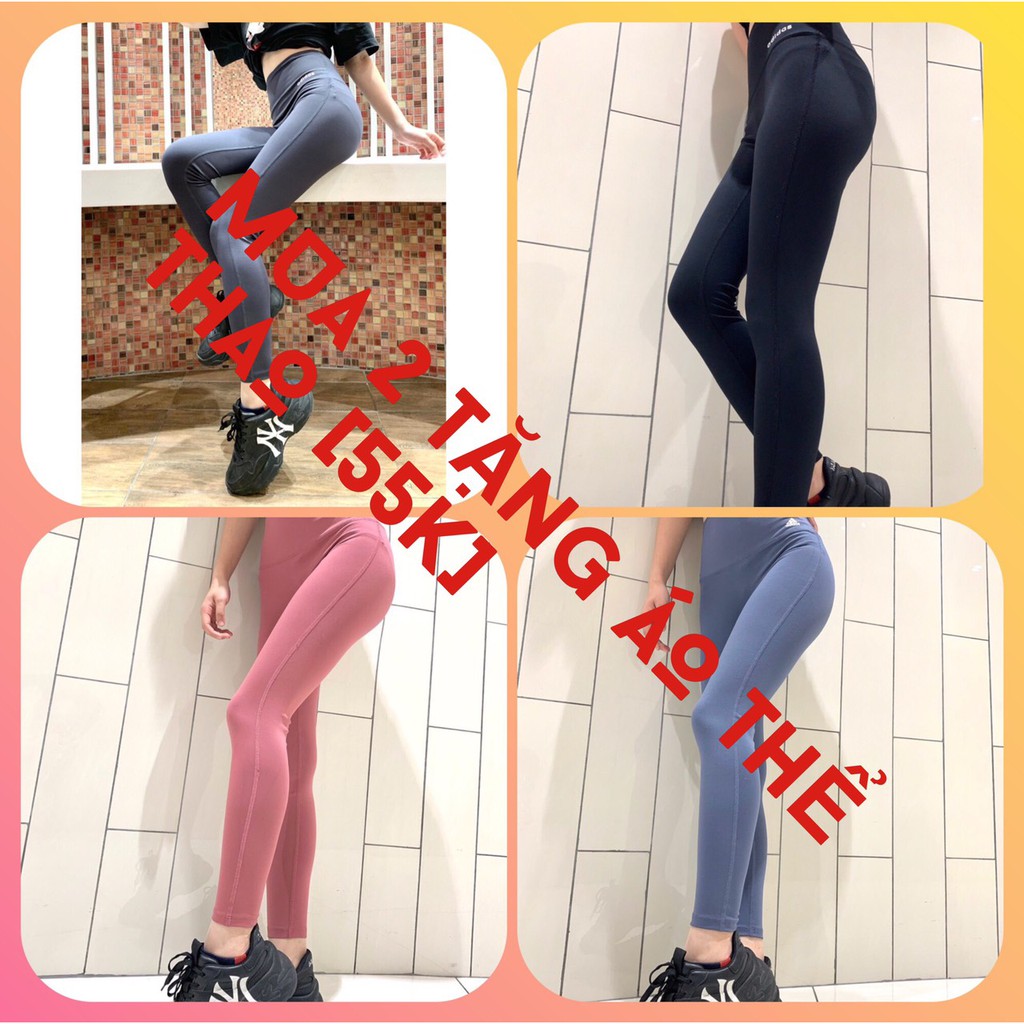 Quần tập yoga aerobic Adidas Legging cạp cao xuất Hàn cao cấp