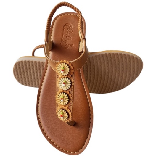 Giày sandal nữ xỏ ngón da bò thật BIGBEN cao cấp SDN56
