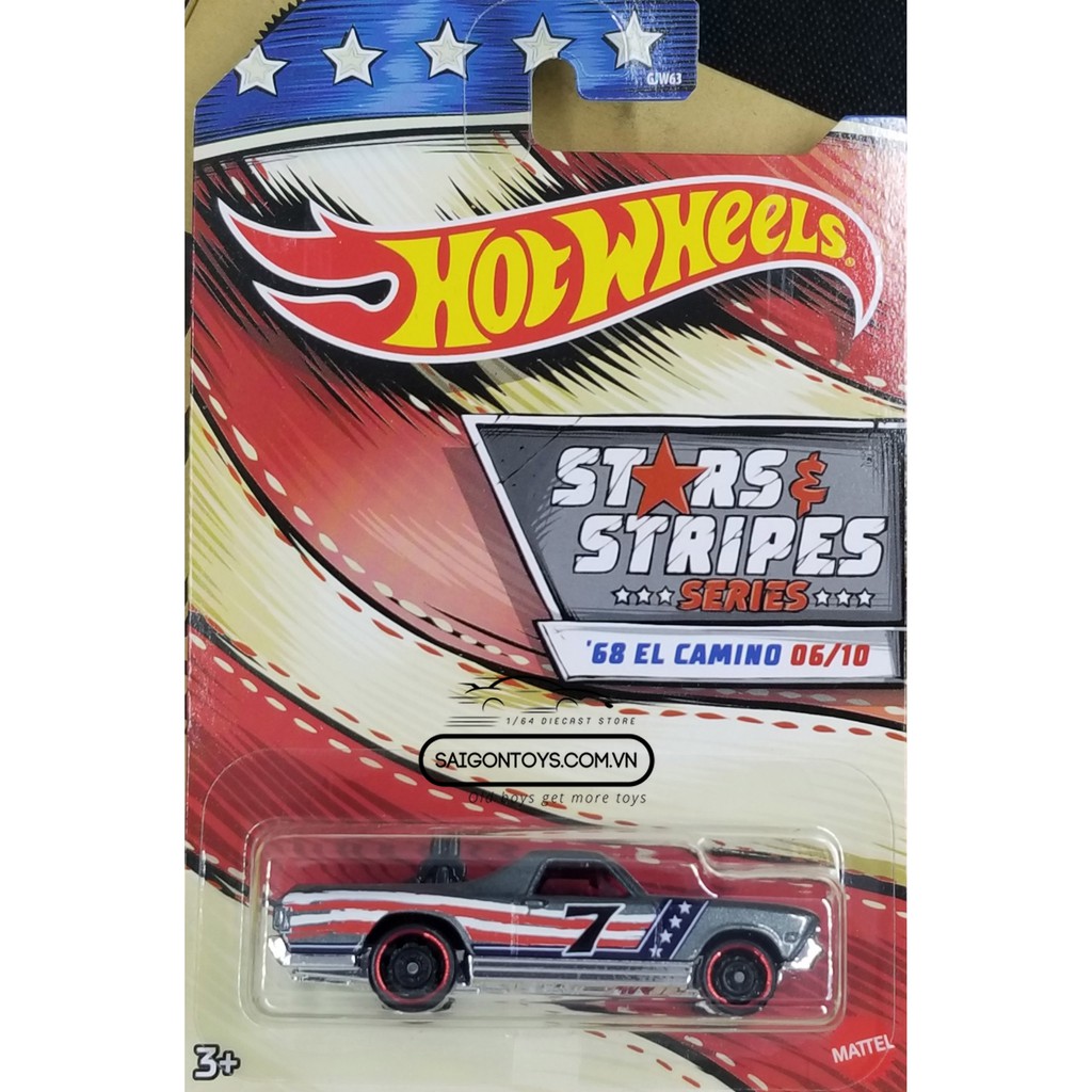 [HOT WHEELS MUSCLE CAR - Độc Quyền Walmart - Star &amp; Stripe] Xe mô hình đồ chơi chính hãng MATTEL Tỷ lệ 1:64