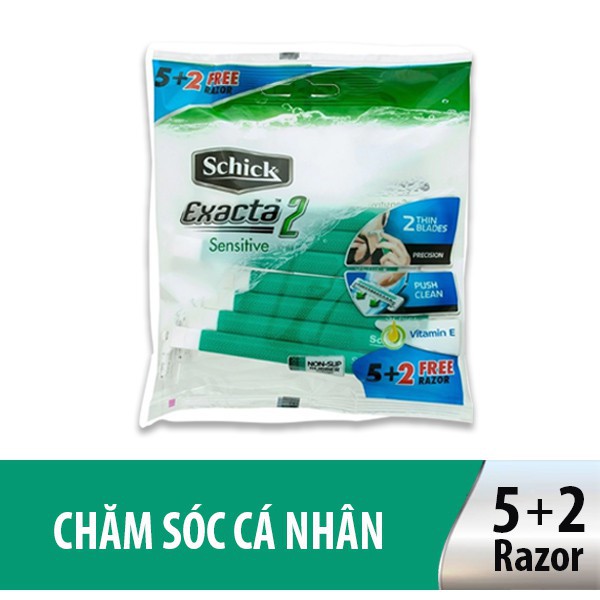 Dao Cạo Schick Exacta2 For Sensitive Skin Mỹ  5+2 cây - 2201165