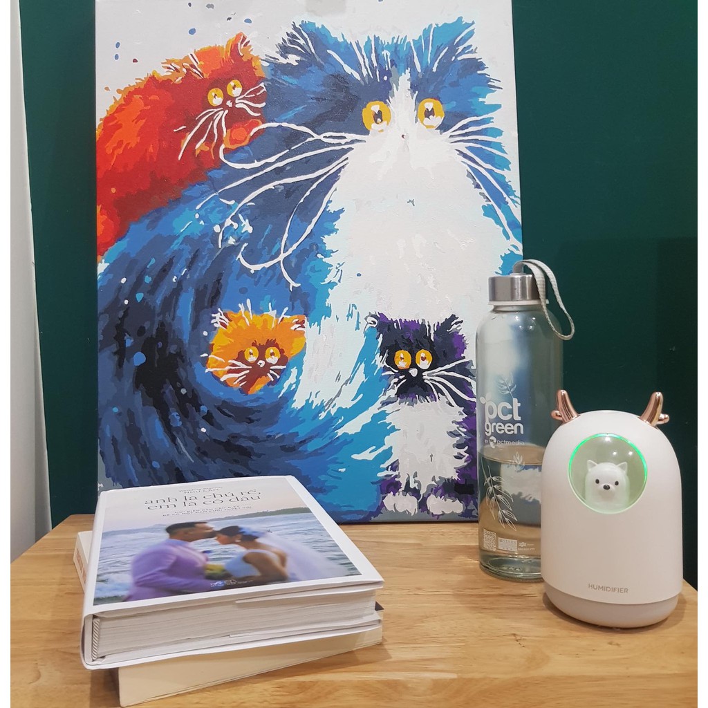 Tranh sơn dầu số hoá có khung LIM Art - Tranh tô màu theo số mèo