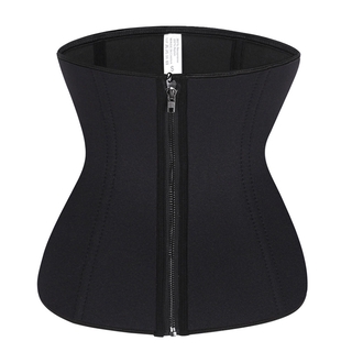 Reinforced neoprene zipper inner-breasted waist corset