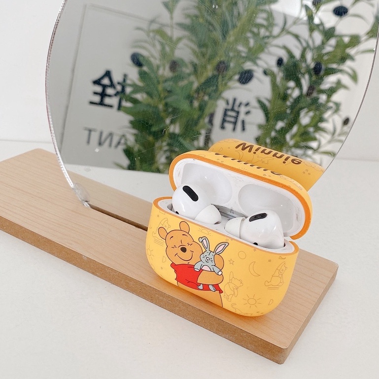 Vỏ Bảo Vệ Hộp Sạc Tai Nghe compatible AirPods Pro/compatible AirPods 3/Pro 2Gen Hình Gấu Pooh Dễ Thương