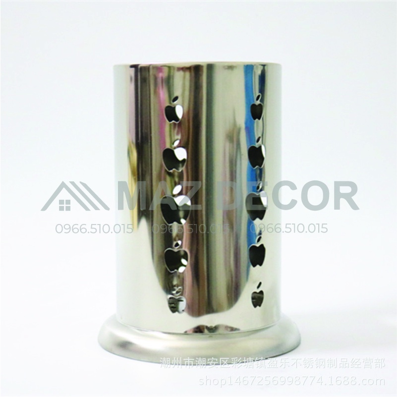 Ống Lọ Cắm Đũa thìa muỗng tròn Inox 304 có đế dày dặn đẹp/Cắm đồ dụng cụ pha chế