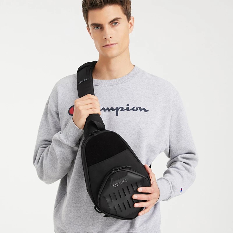 Ozuko Túi Đeo Chéo Ngực Có Cổng Sạc Usb Chống Thấm Nước Thời Trang Cho Nam