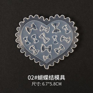 Khuôn silicon gấu - tim - nơ