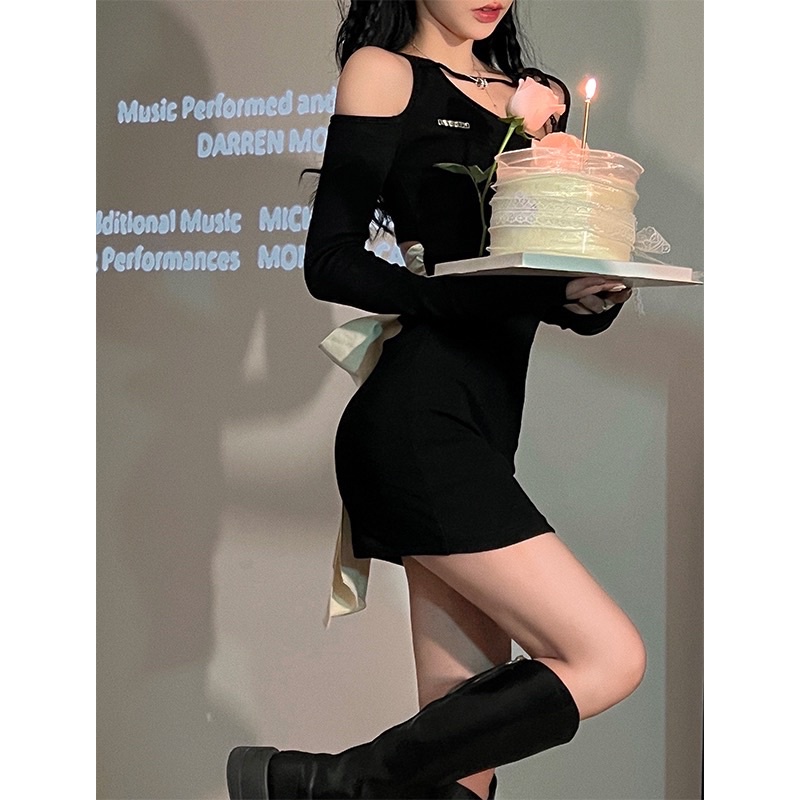 Đầm body thắt nơ eo