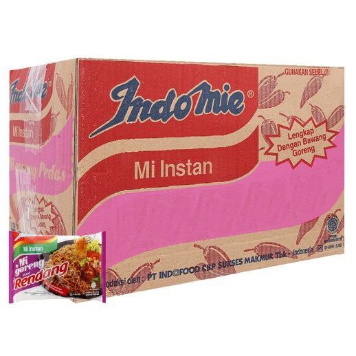 Thùng 40 Gói Mì Xào Khô Indomie Mi Goreng Rasa Rendang Vị Bò Cay 91g