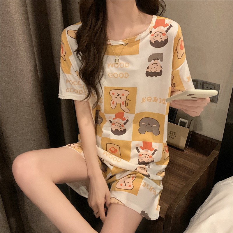 Set ulzzang đồ ngủ thun đùi con thỏ DN106 (có ảnh thật)