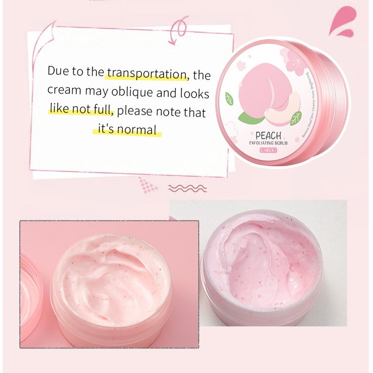Tẩy da chết đào dành cho mặt Peach Exfoliating Scrub Laikou 90G Sena Beauty | BigBuy360 - bigbuy360.vn
