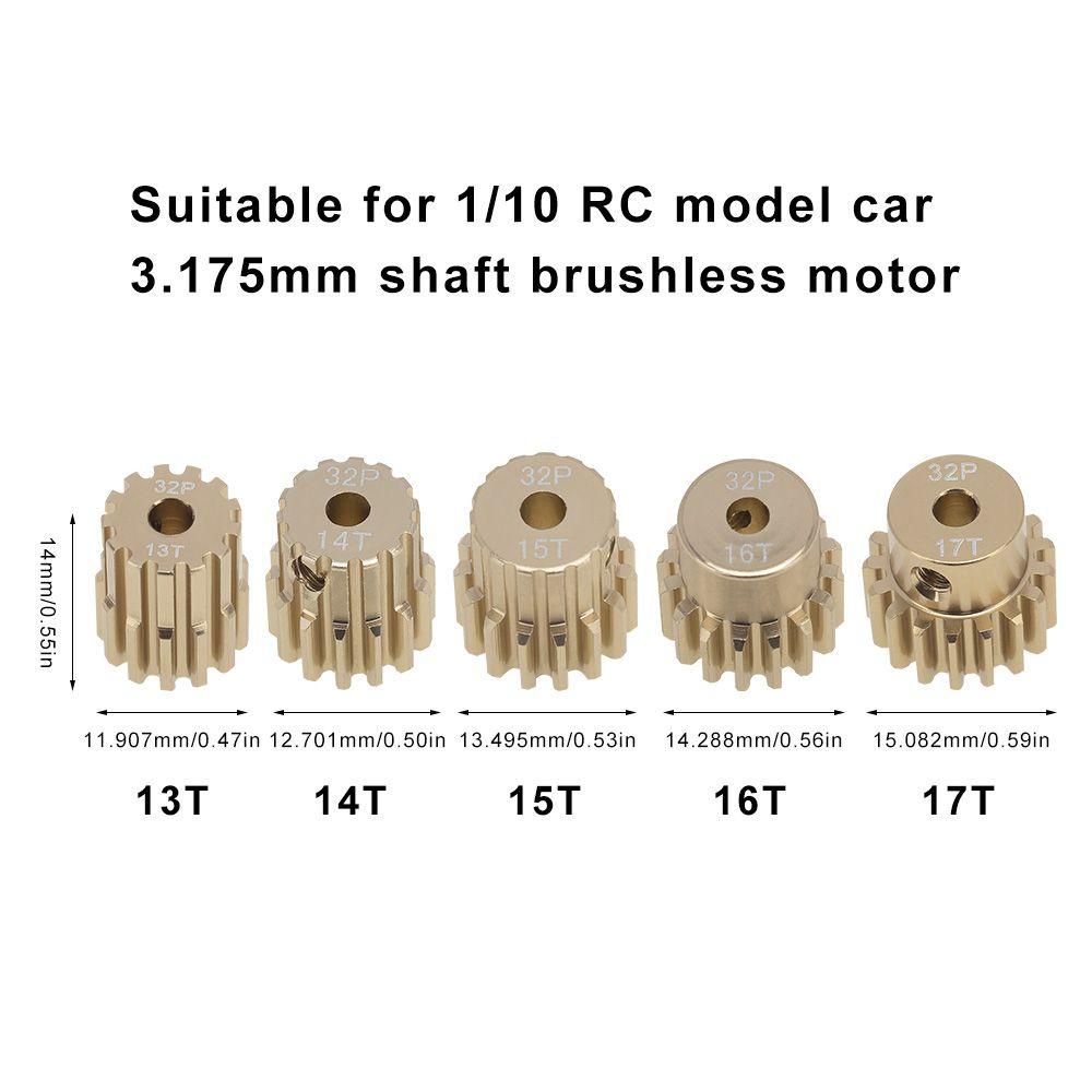 Bánh Răng Pinion Chất Lượng Cao LUOL 3.175MM 13T 14T 15T 16T 17T Cho Mô Hình Xe Hơi