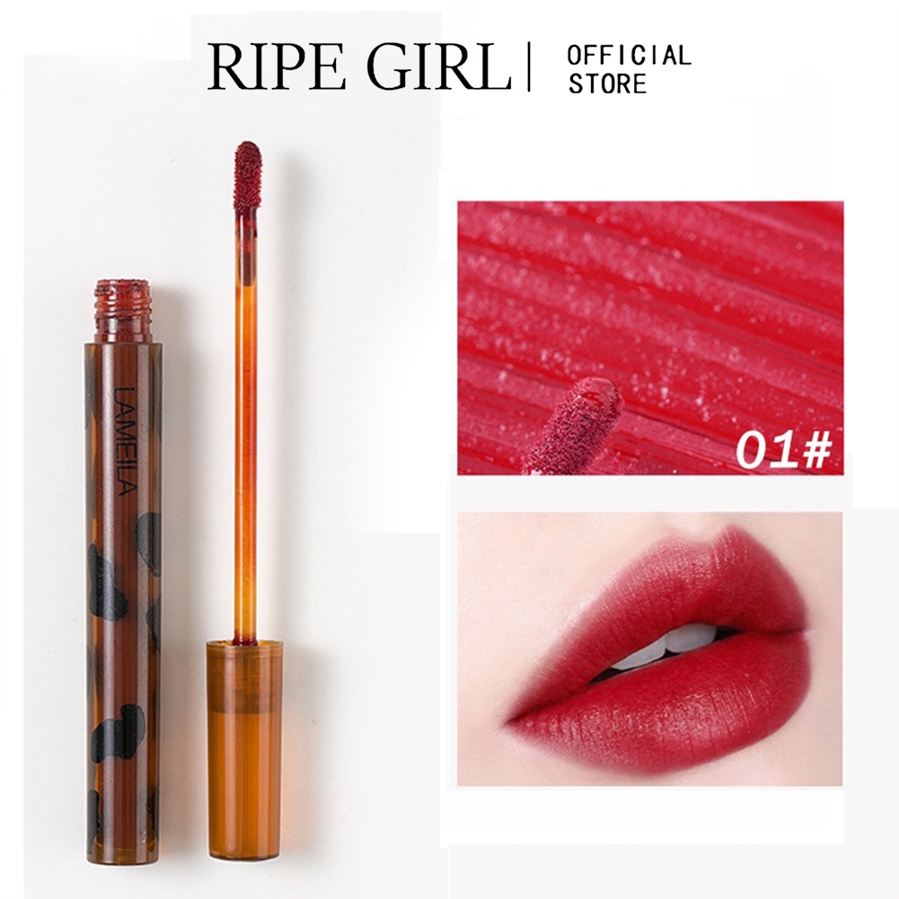 RIPE GIRL Amber Lip Glaze Matte Liquid Lipstick 6 màu Velvet Satin Dưỡng ẩm 6 màu Lâu trôi Không thấm nước Velvet Matte Matte Lip Glaze