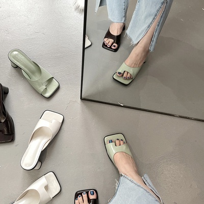 Dép Da Sỏ Ngón Cao 5p Hàng Quảng Châu Cao Cấp Sale Dư size 39 Hết Không Về Thêm Hàng