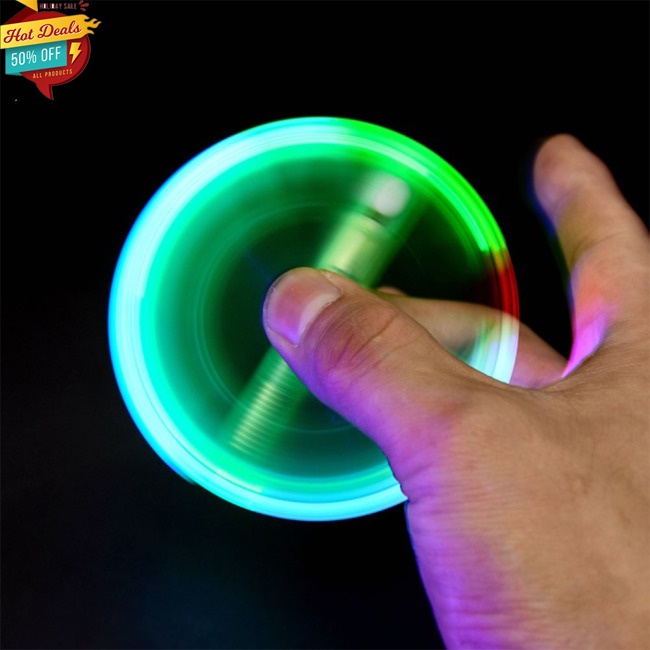 COD LED Colourful Luminous Spinning Pen Rolling Pen Ball Point Pen Learning Office Supplies Random Color