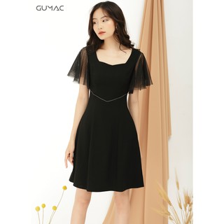 Đầm tay lưới viền eo GUMAC MS09911_DEN