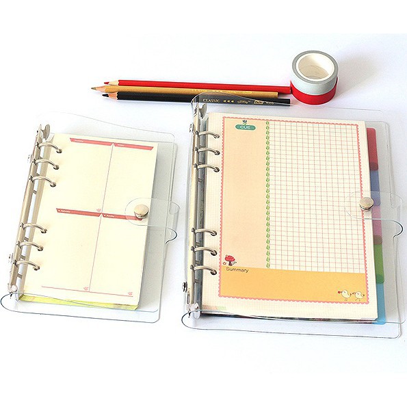 Bìa còng dẻo 6 lỗ size A6 - Bìa còng cho học sinh, sinh viên. Hình thật ở cuối