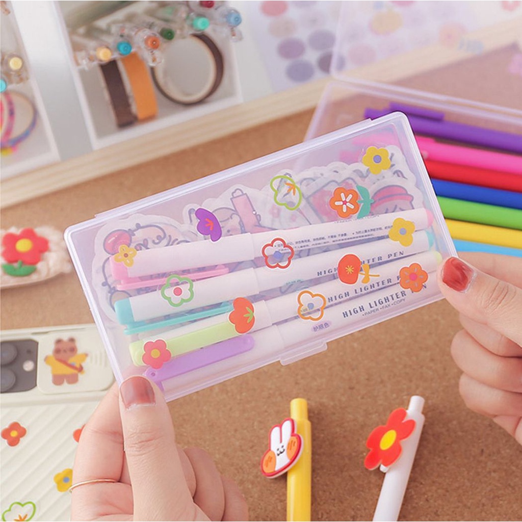 Hộp đựng bút bằng nhựa trong suốt để bàn tiện dụng