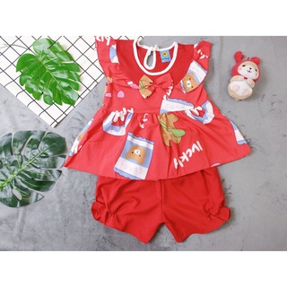 Bộ Lụa Cánh Tiên Nơ Bé (12-18kg) (giao màu ngẫu nhiên)
