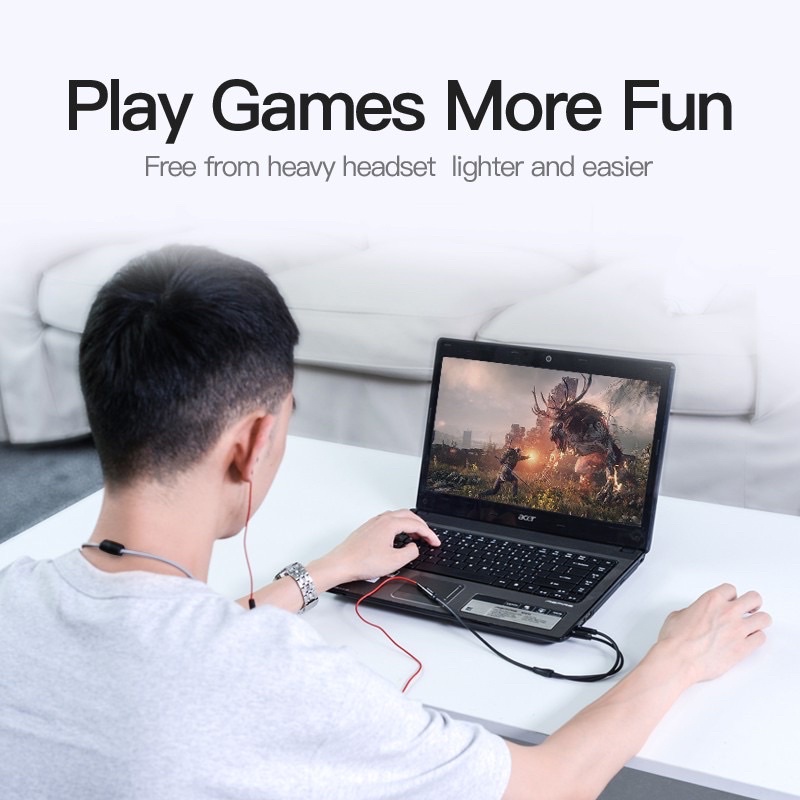 Dây chia 2 cổng âm thanh 3.5mm (chia tai nghe và mic) hàng DIY