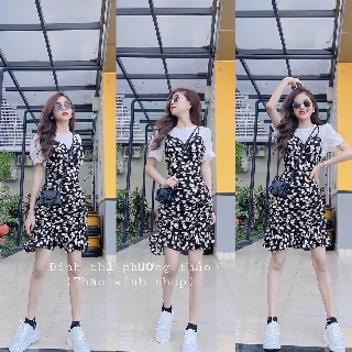 Yếm hoa cúc áo trắng (mặc được 2 kiểu)