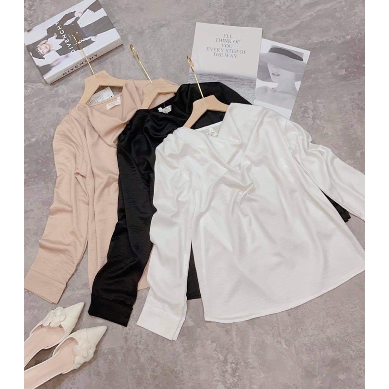 ÁO ĐŨI LỤA TAY DÀI CỔ ĐỔ | BigBuy360 - bigbuy360.vn