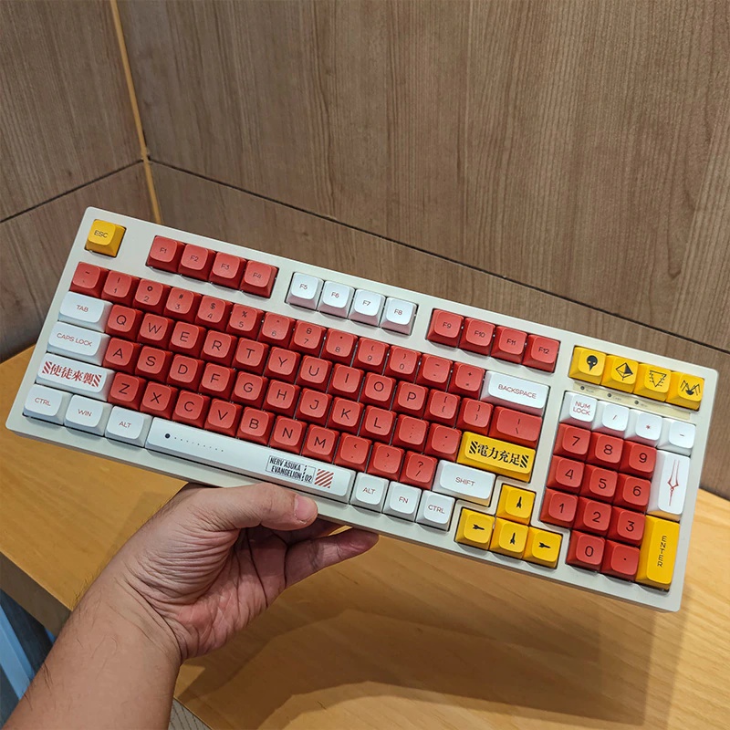 Bộ Keycap PBT nút bàn phím cơ profile XDA Matcha, Eva Red