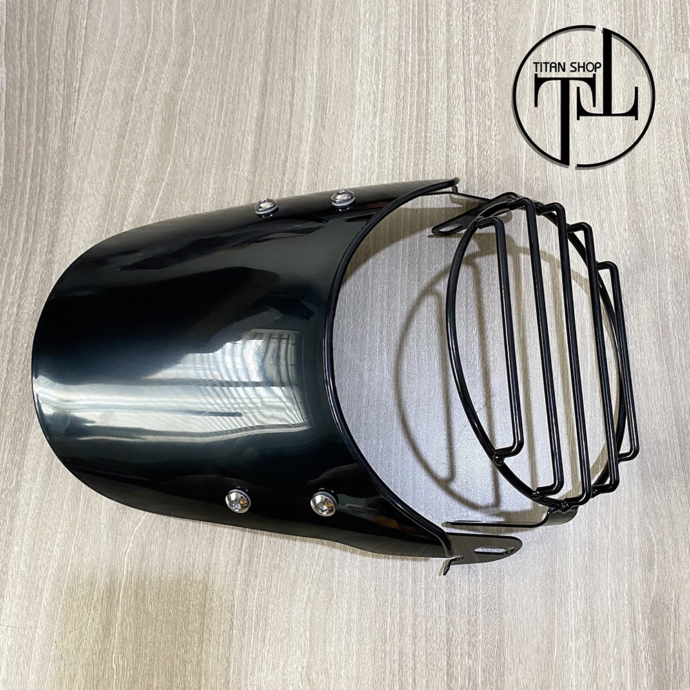 Combo Chắn Gió Moto + Chụp Bảo Vệ Đầu Đèn Cho Moto - Cafe Racer